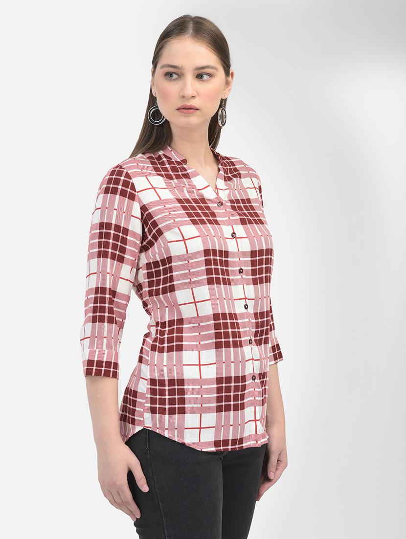 check printed high-low shirt - 20895360 - Standard Image - 2