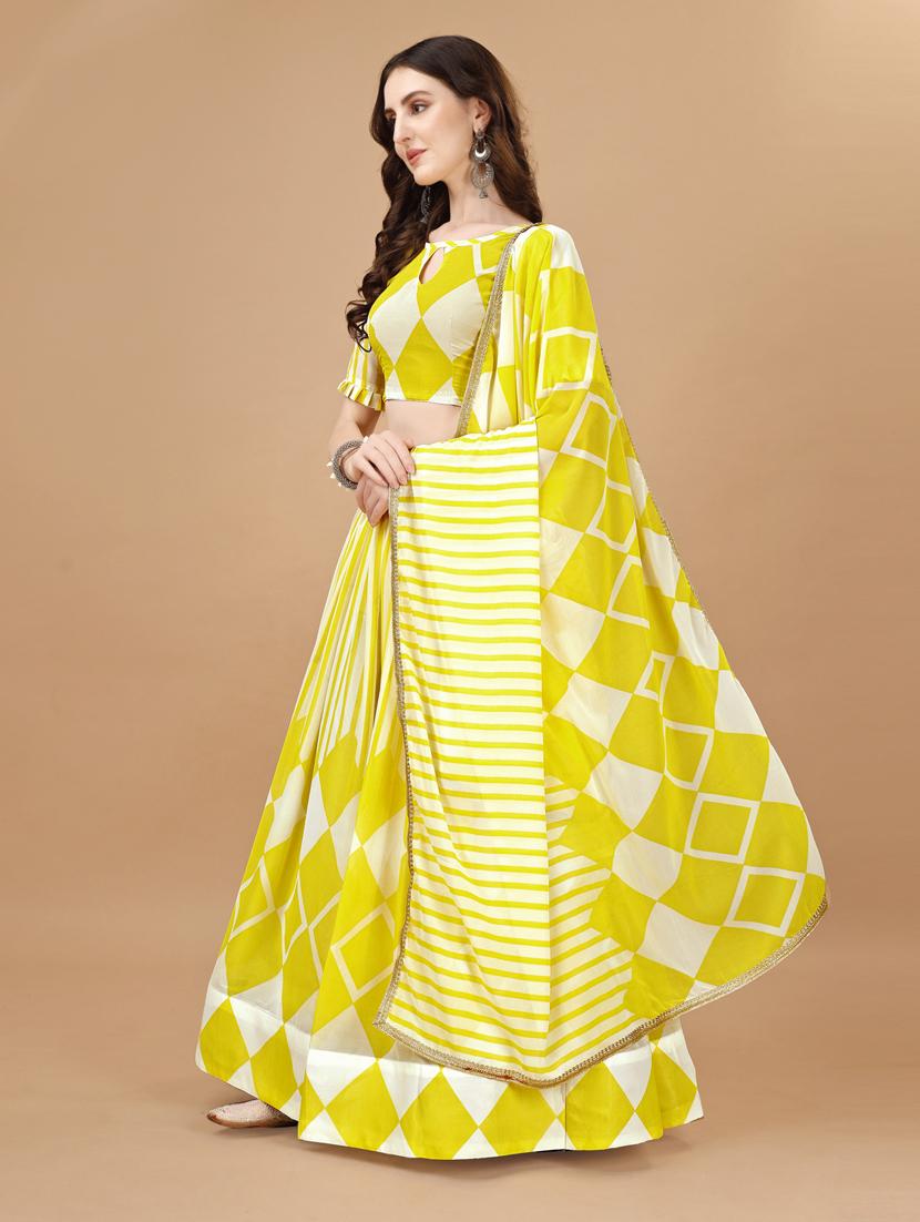 women yellow flared lehenga choli with dupatta - 20895897 - Standard Image - 2