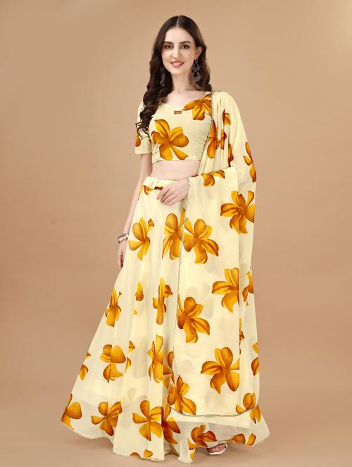 women yellow flared lehenga choli with dupatta - 20895952 -  Standard Image - 0