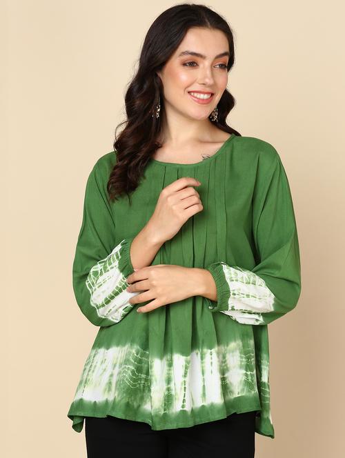 women tie & dye relaxed fit regular top - 20896016 - Standard Image - 0
