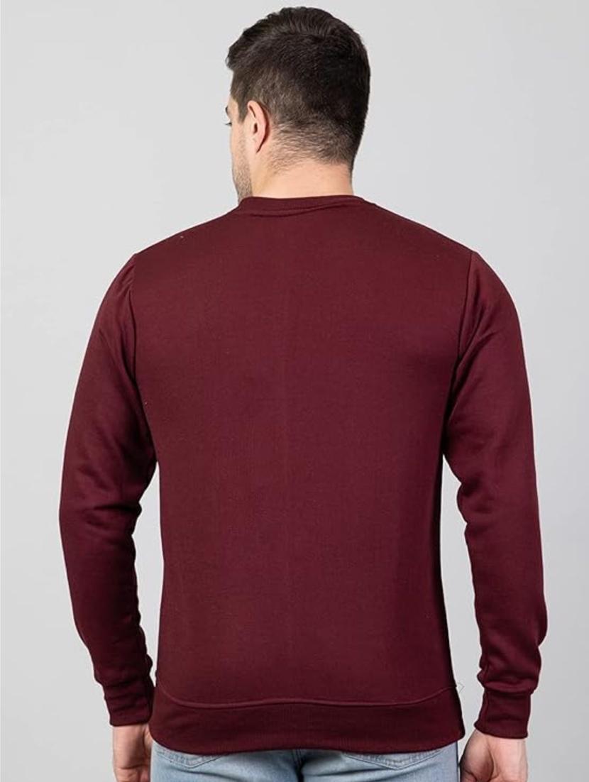 men maroon fleece chest print sweatshirt - 20896843 - Standard Image - 2