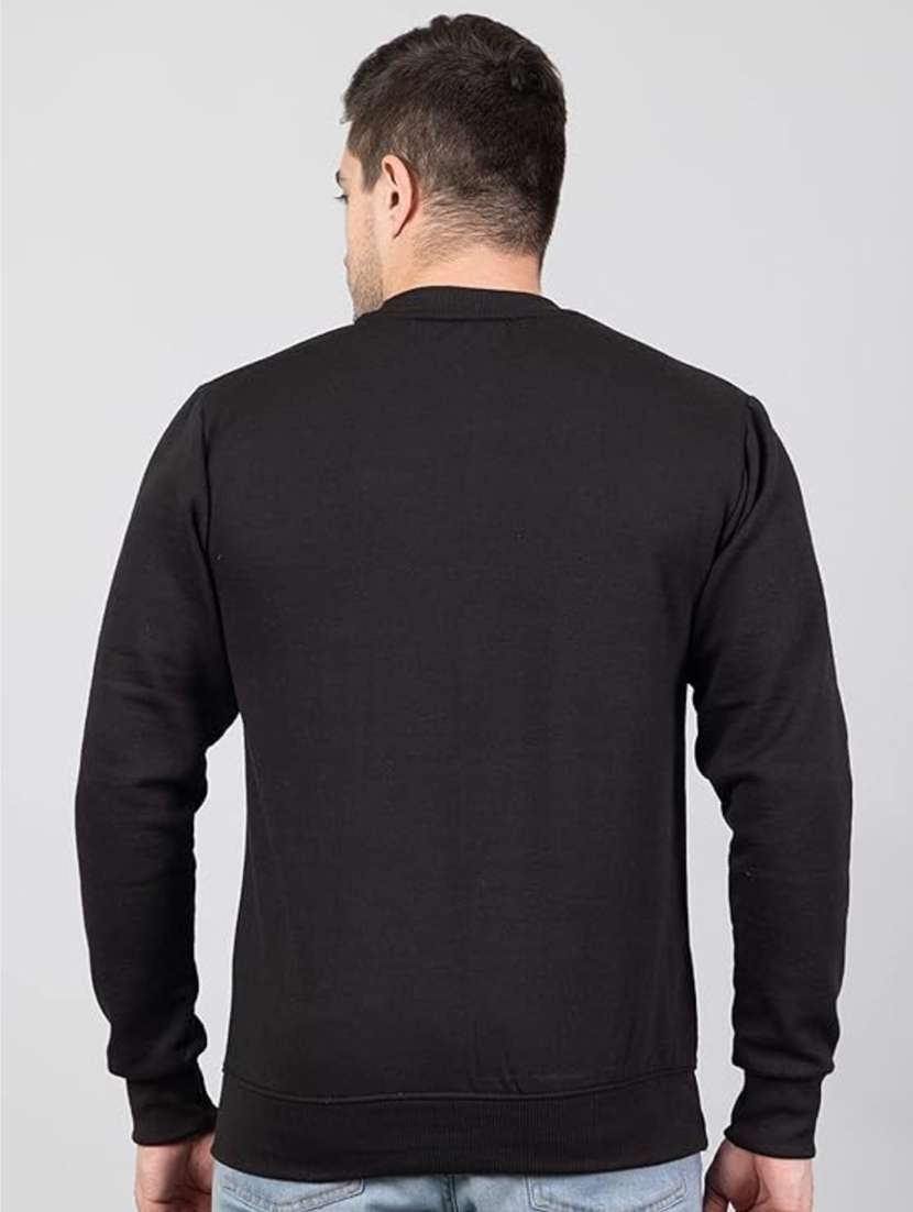 black fleece chest print sweatshirt - 20896860 - Standard Image - 2
