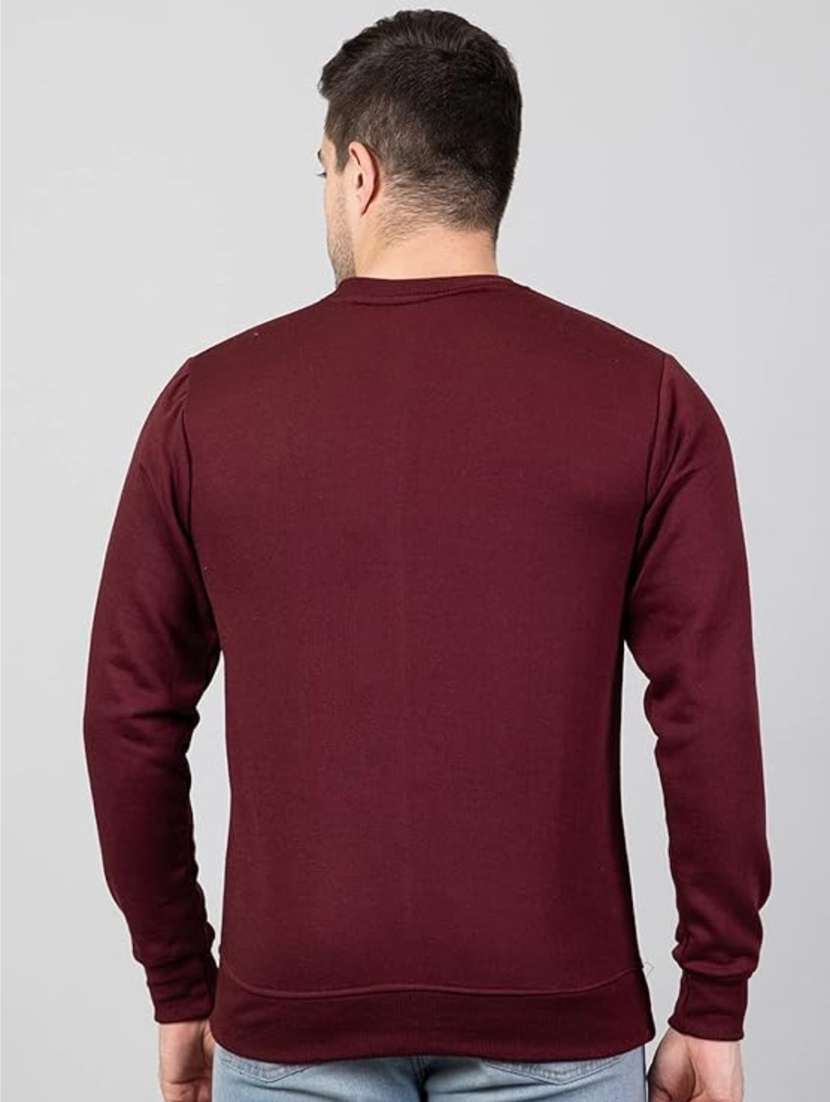 maroon fleece chest print sweatshirt - 20896861 -  Standard Image - 2