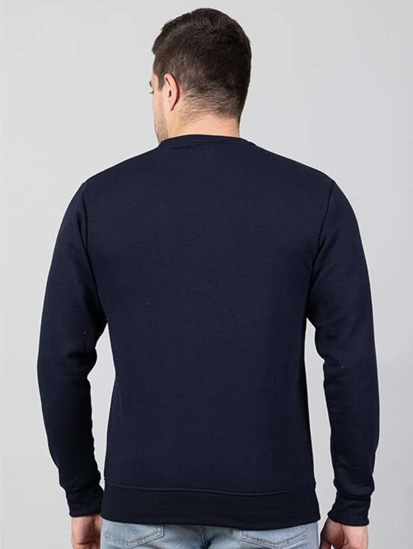 navy blue fleece chest print sweatshirt - 20896871 - Standard Image - 2
