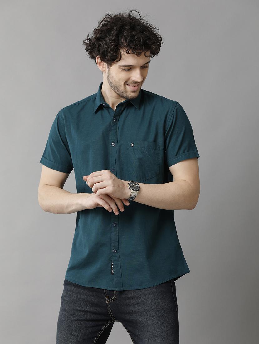 men collared short sleeve casual shirt - 20900765 - Standard Image - 2