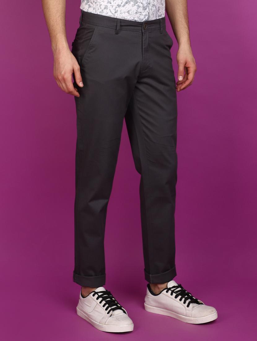 men solid ankle length chinos - 20901307 - Standard Image - 2