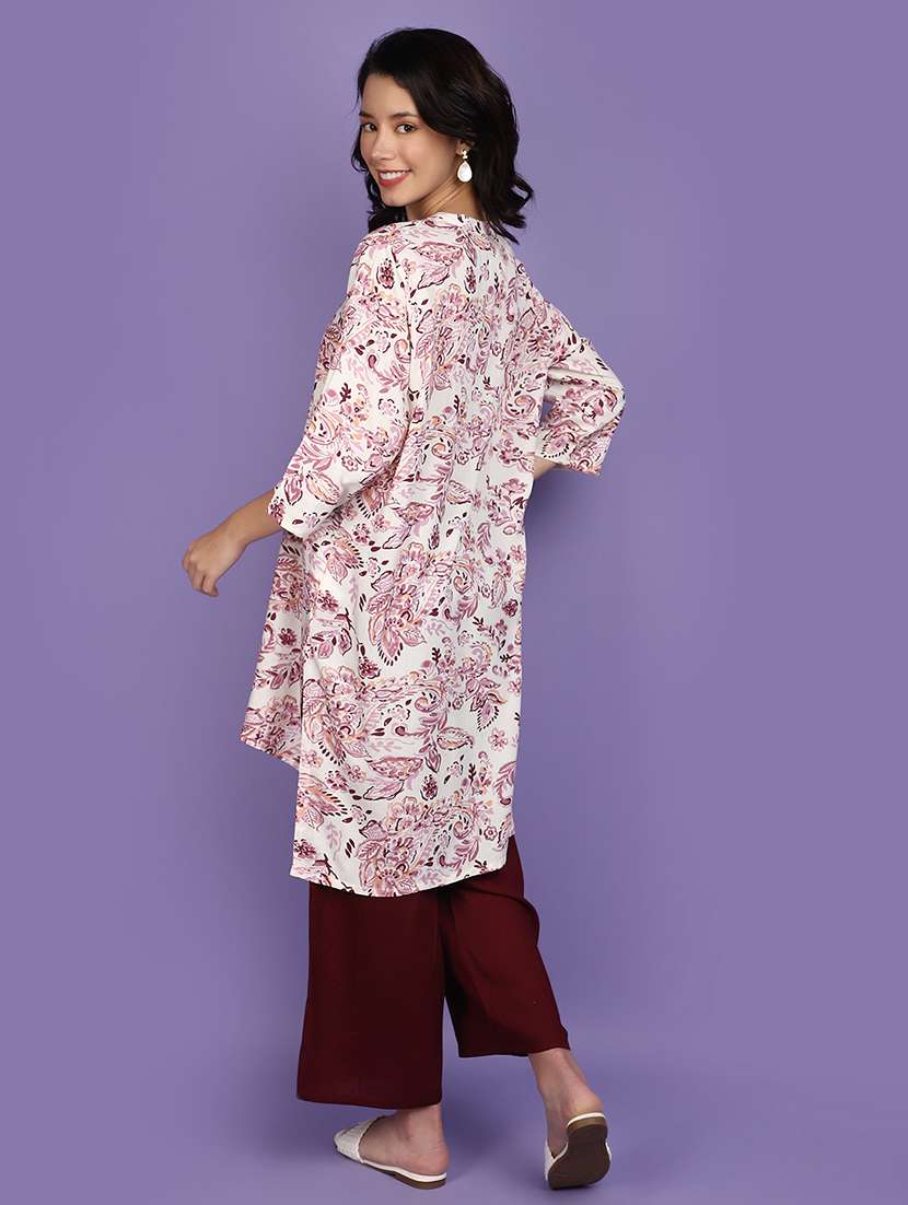 women white printed kurta palazzo set - 20901332 -  Standard Image - 2