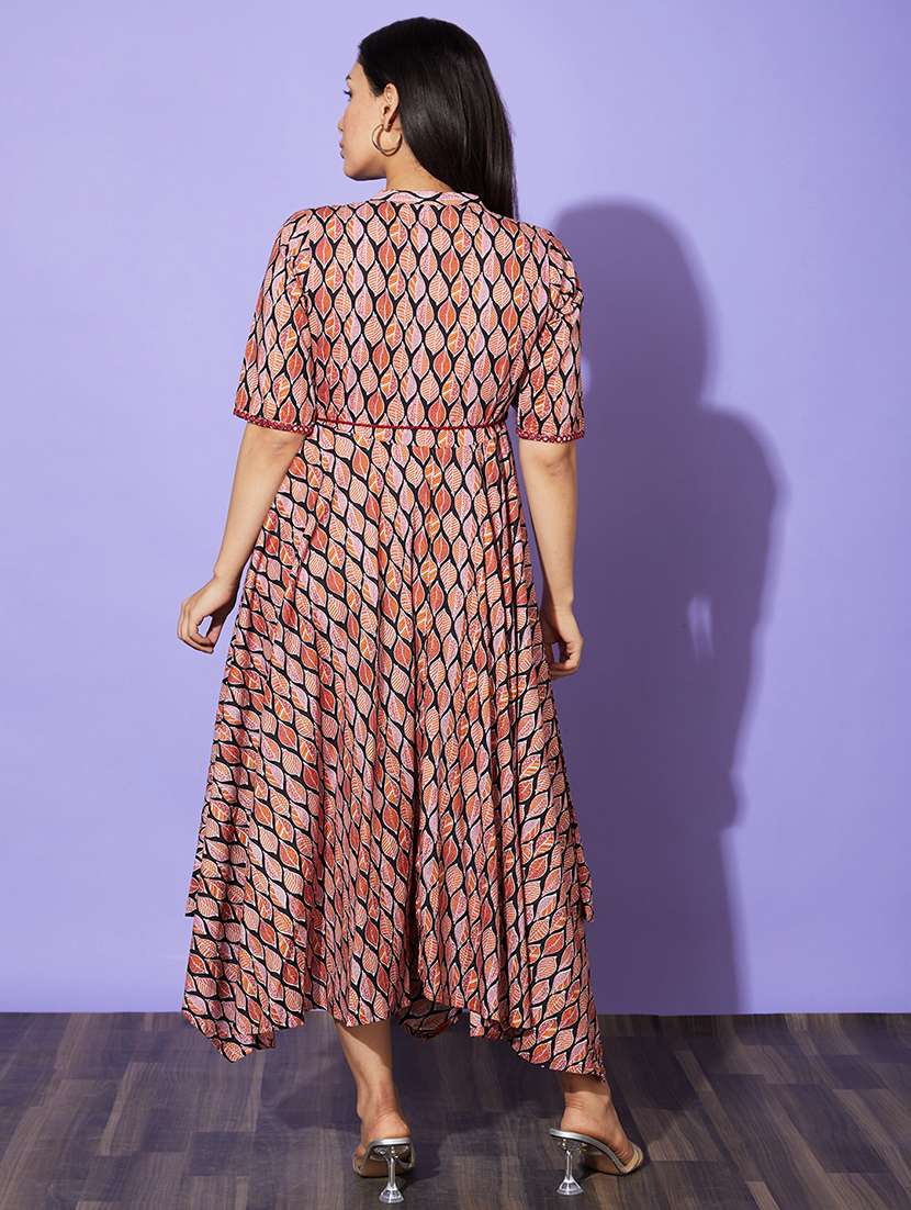 multicolored printed a-line ethnic dress - 20901428 -  Standard Image - 2