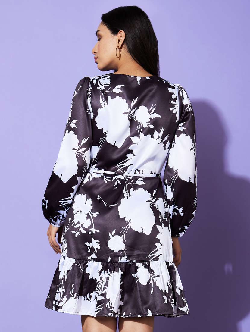 women's fit & flare wrap dress - 20901446 - Standard Image - 2