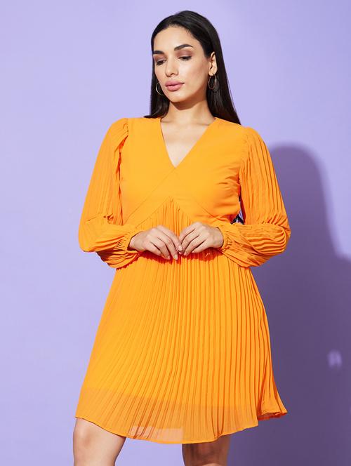 women's fit & flare solid color dress - 20901448 - Standard Image - 0