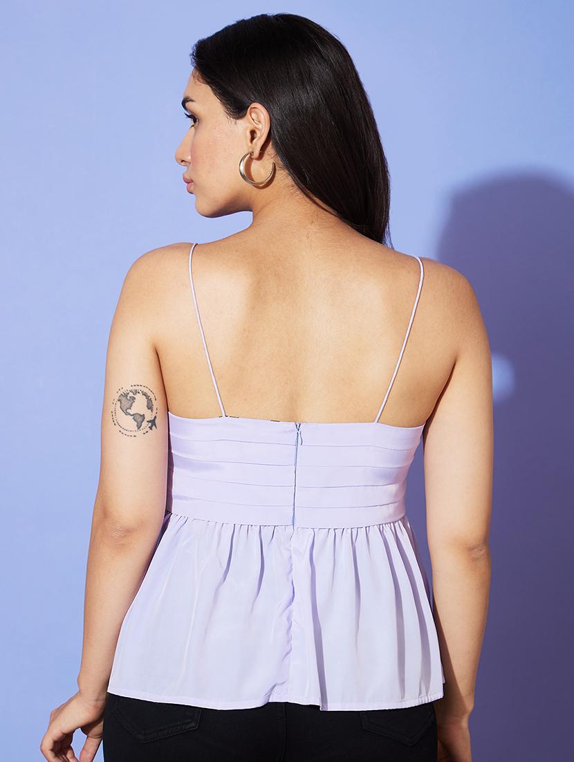 lavender solid peplum top - 20901453 - Standard Image - 2