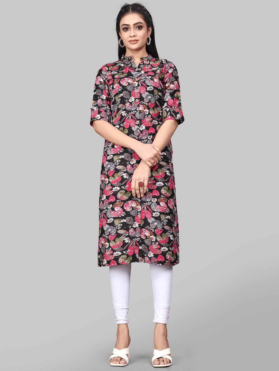 women floral print front slit kurta - 20901512 - Zoom Image - 0