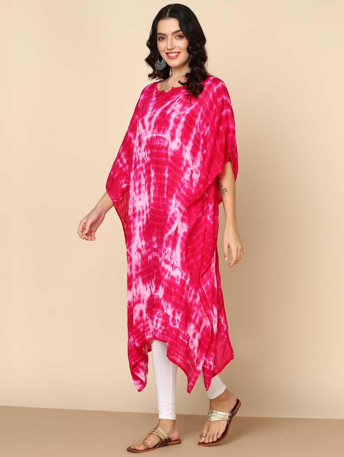 women tie & dye relaxed fit kaftan tunic - 20906621 - Standard Image - 2