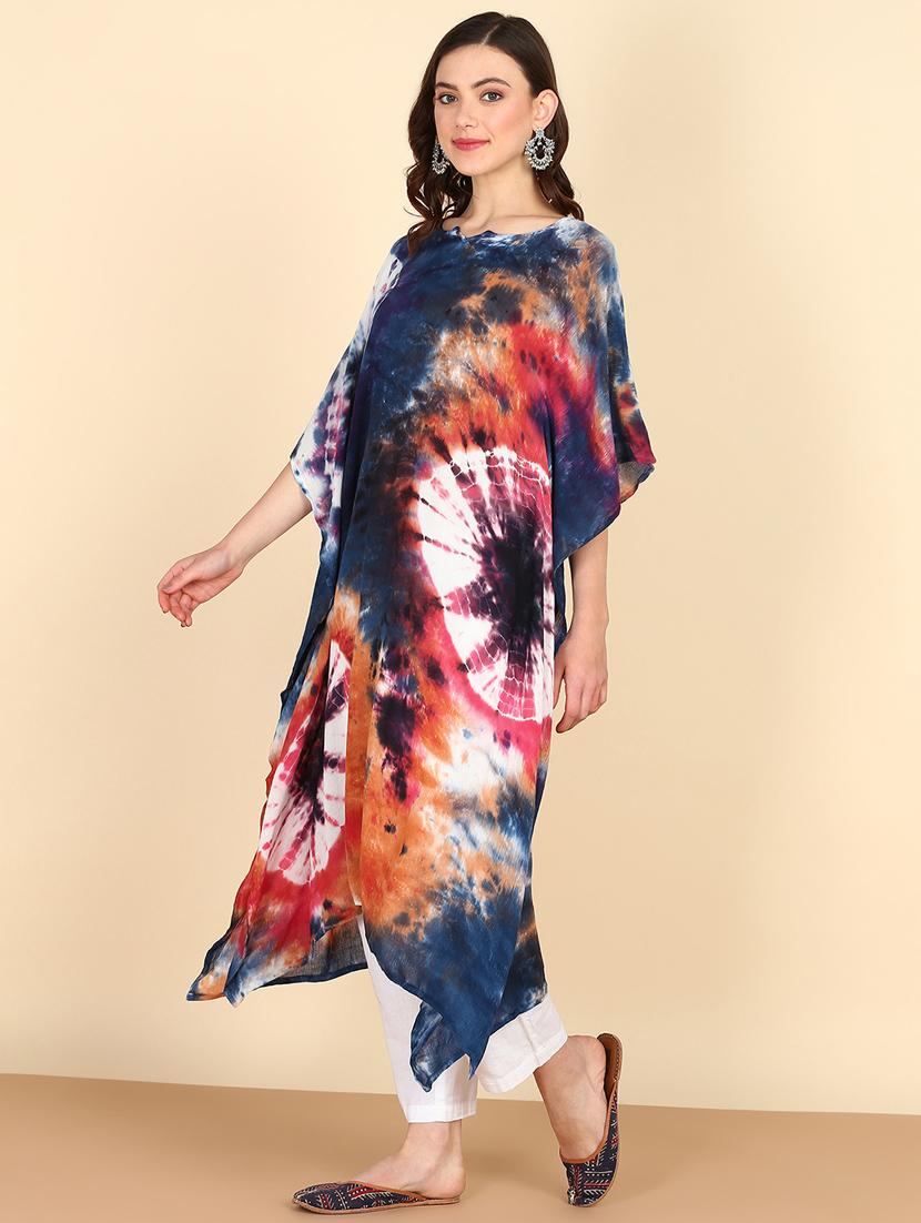 women tie & dye relaxed fit kaftan tunic - 20906622 - Standard Image - 2