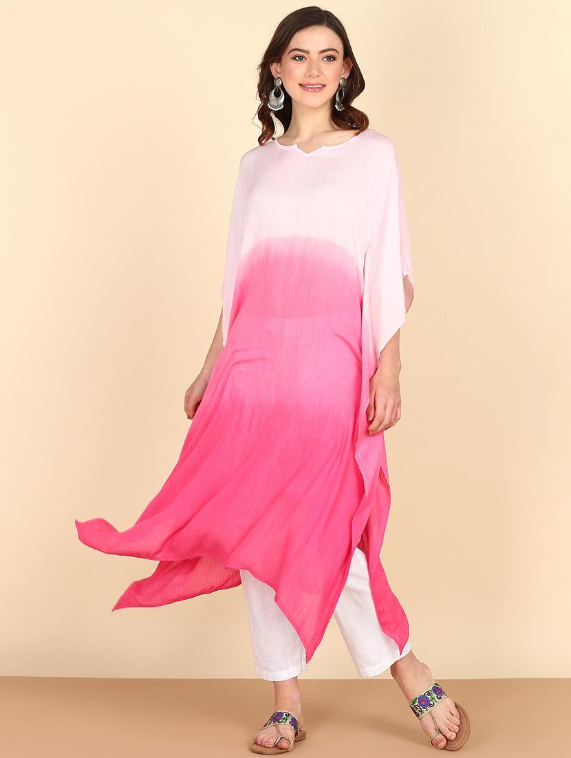 women tie & dye relaxed fit kaftan tunic - 20906624 - Standard Image - 2