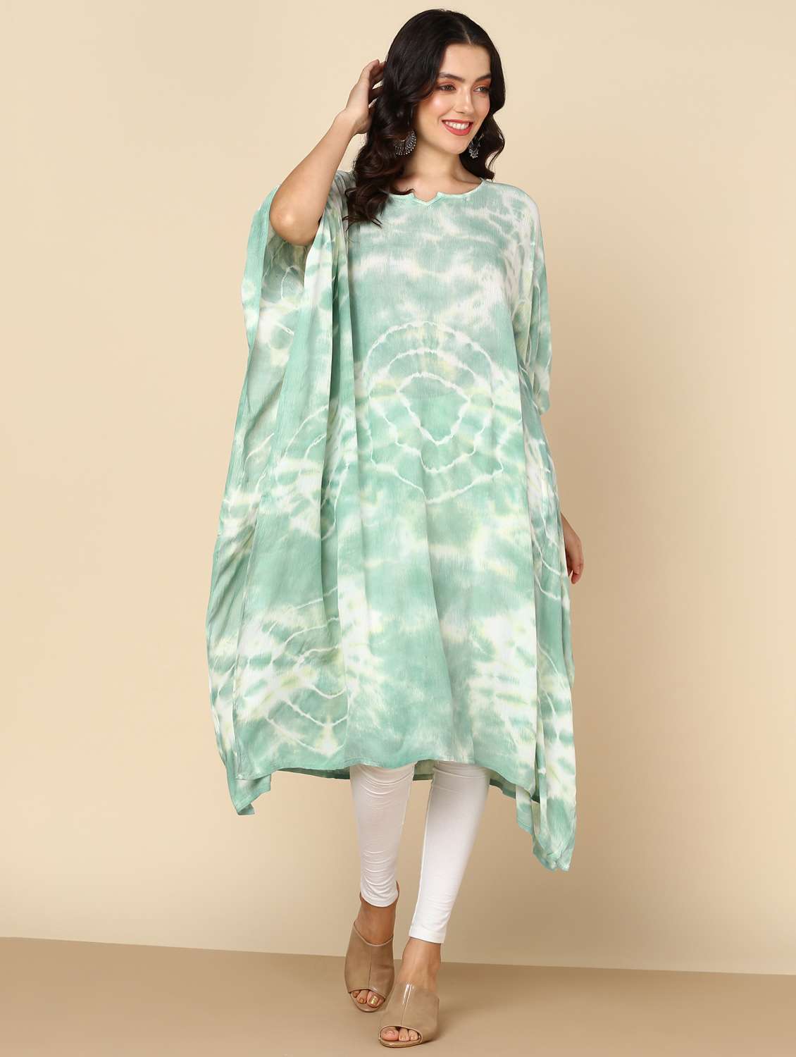 women tie & dye relaxed fit kaftan tunic