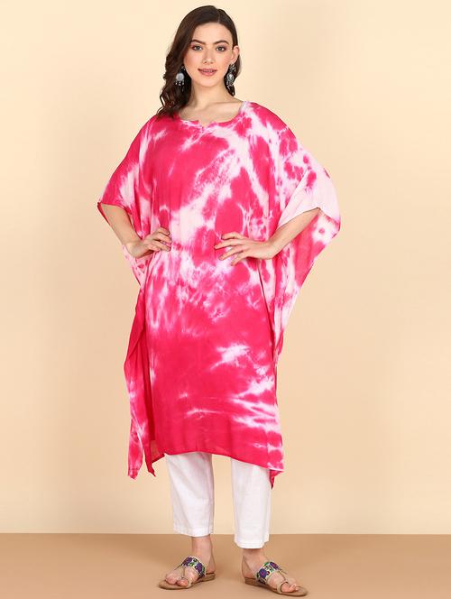 women tie & dye relaxed fit kaftan tunic - 20906629 -  Standard Image - 0