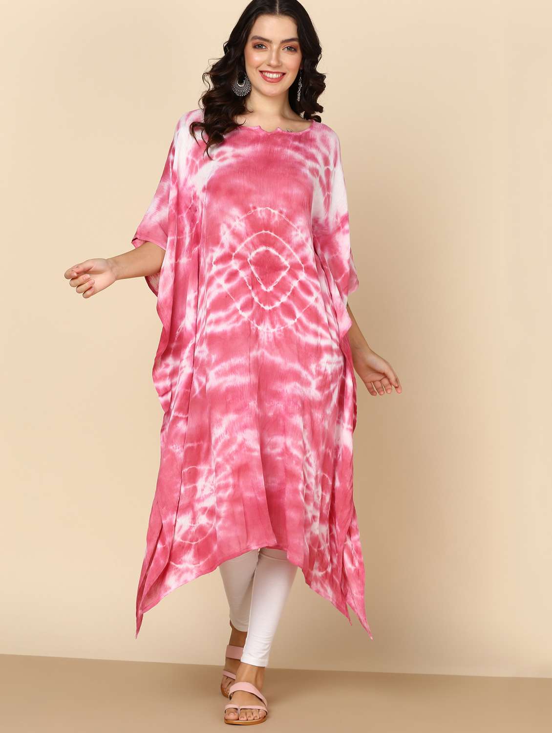 women tie & dye relaxed fit kaftan tunic