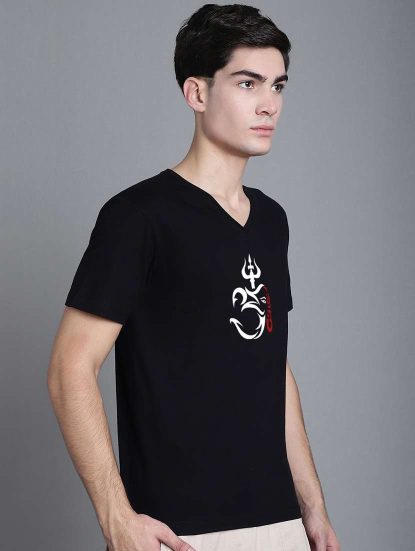black cotton chest print tshirt - 20906828 - Standard Image - 2