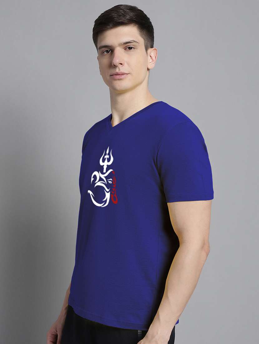 blue cotton chest print tshirt - 20906829 -  Standard Image - 2