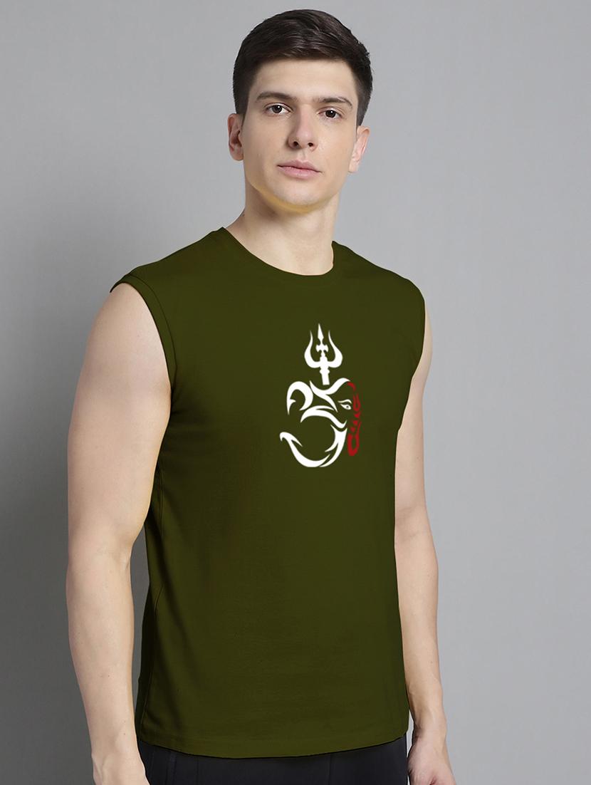 olive cotton chest print tshirt - 20906840 - Standard Image - 2