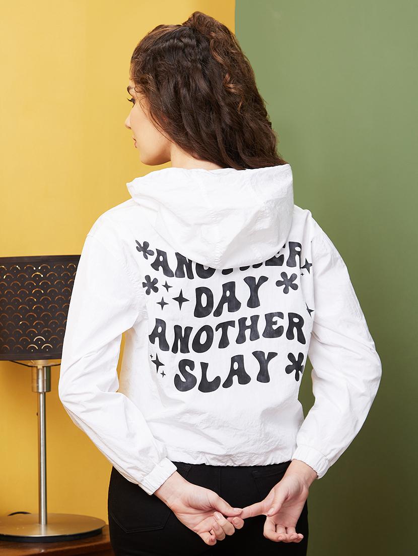 white typography regular jacket - 20911620 - Standard Image - 2