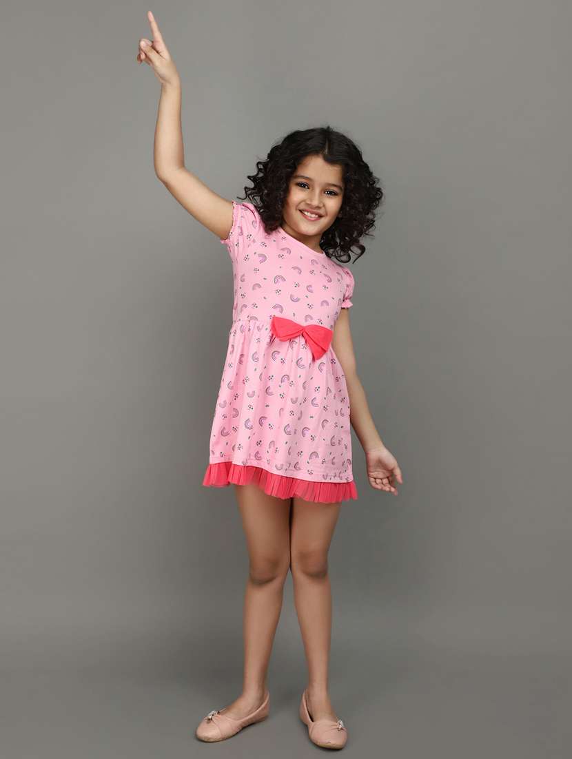 girls round neck printed frock - 20911695 -  Standard Image - 2