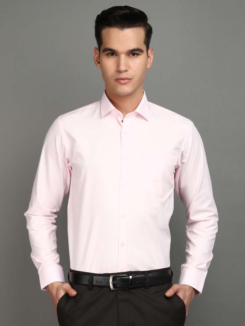 men solid color formal shirt