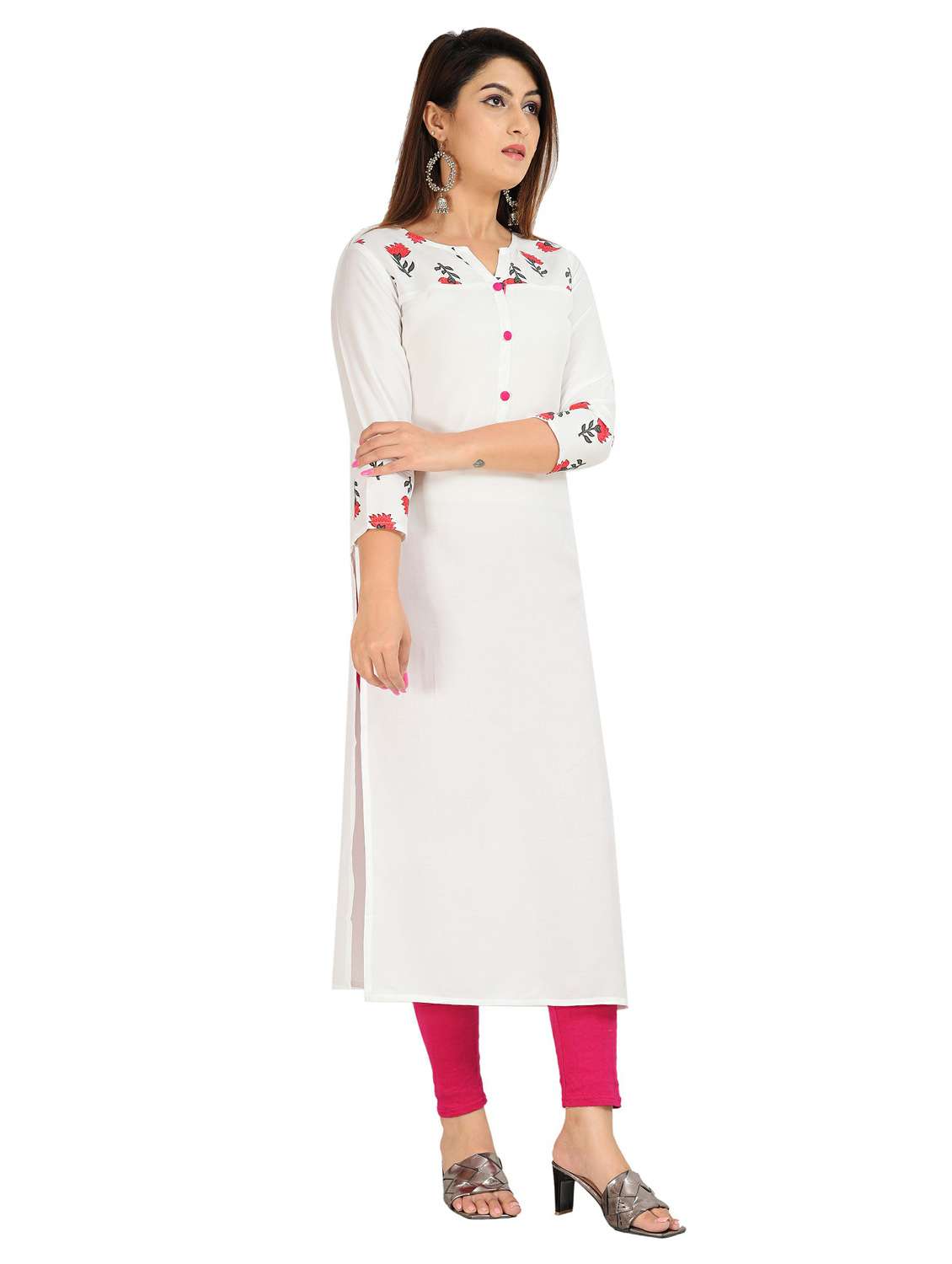 women's floral printed straight kurta - 20912193 -  Standard Image - 2