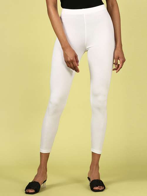 women solid calf lenght legging - 20912229 - Standard Image - 0
