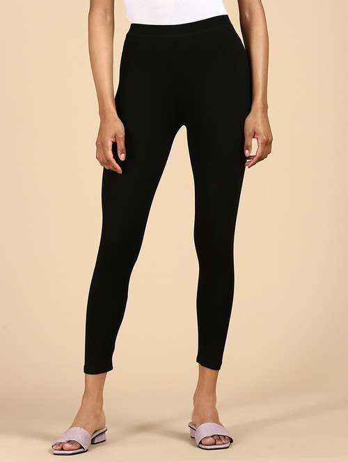 women solid cotton legging - 20912246 - Standard Image - 0