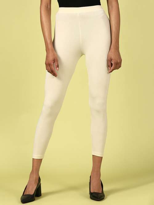 women solid calf lenght legging - 20912258 -  Standard Image - 0