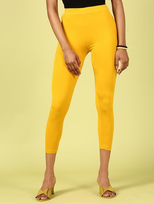 women solid calf lenght legging - 20912260 - Standard Image - 0