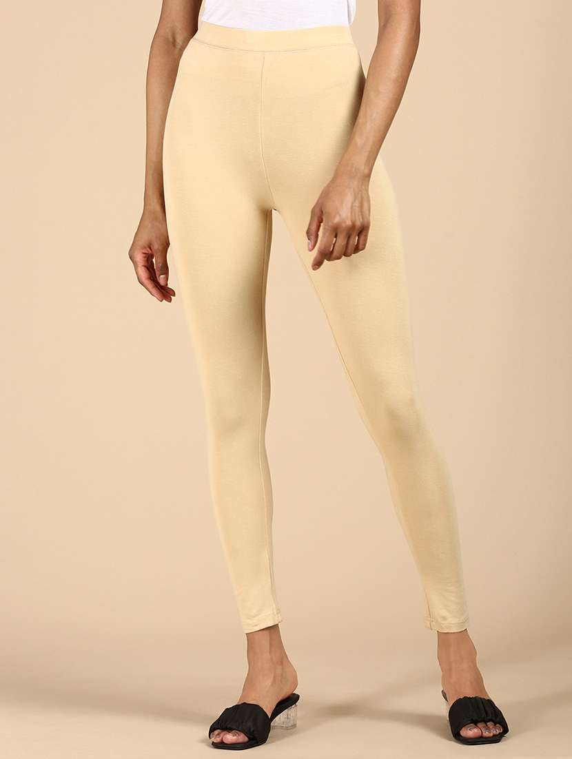 women solid ankle lenght legging