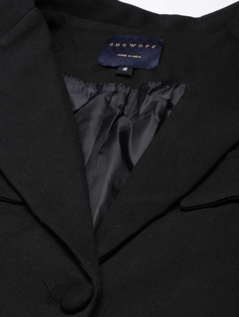 black cotton blend single breasted blazer - 20912310 -  Standard Image - 7