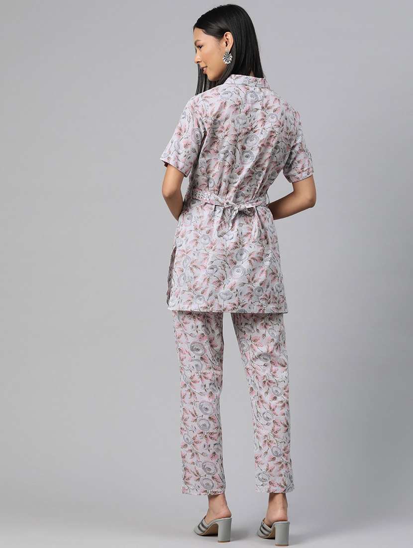 women floral printed top and pant co-ord set - 20912315 - Standard Image - 2