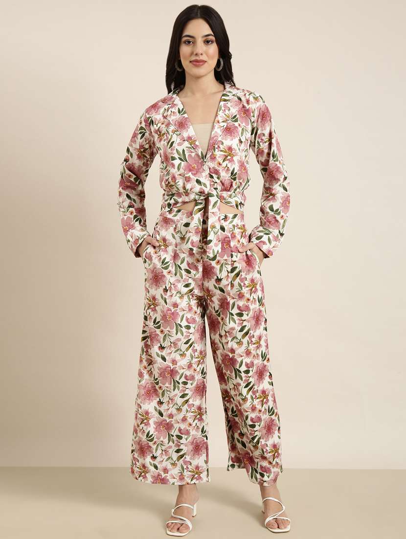women floral print shirt and trouser co-ord set - 20913387 - Zoom Image - 0