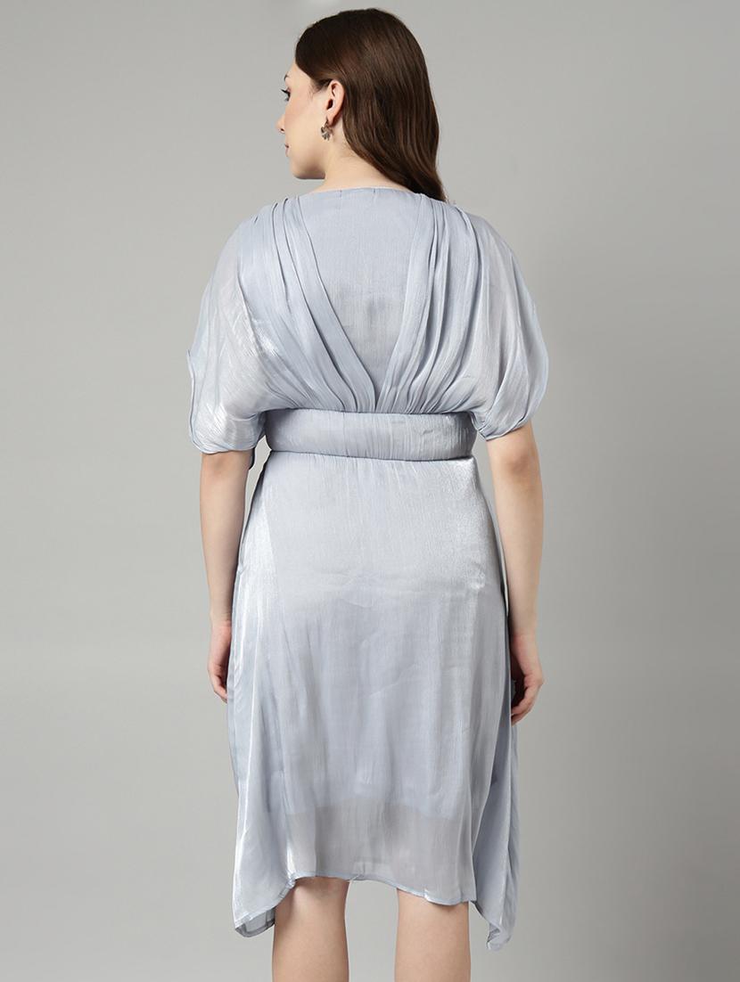 women grey solid a-line dress - 20915746 - Standard Image - 2