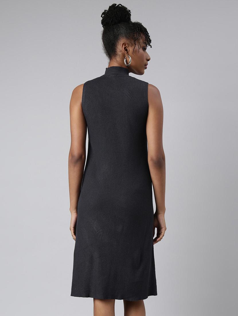 women grey solid a-line dress - 20915751 - Standard Image - 2