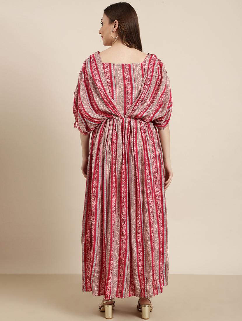 women multicolored printed fit & flare dress - 20915774 - Standard Image - 2