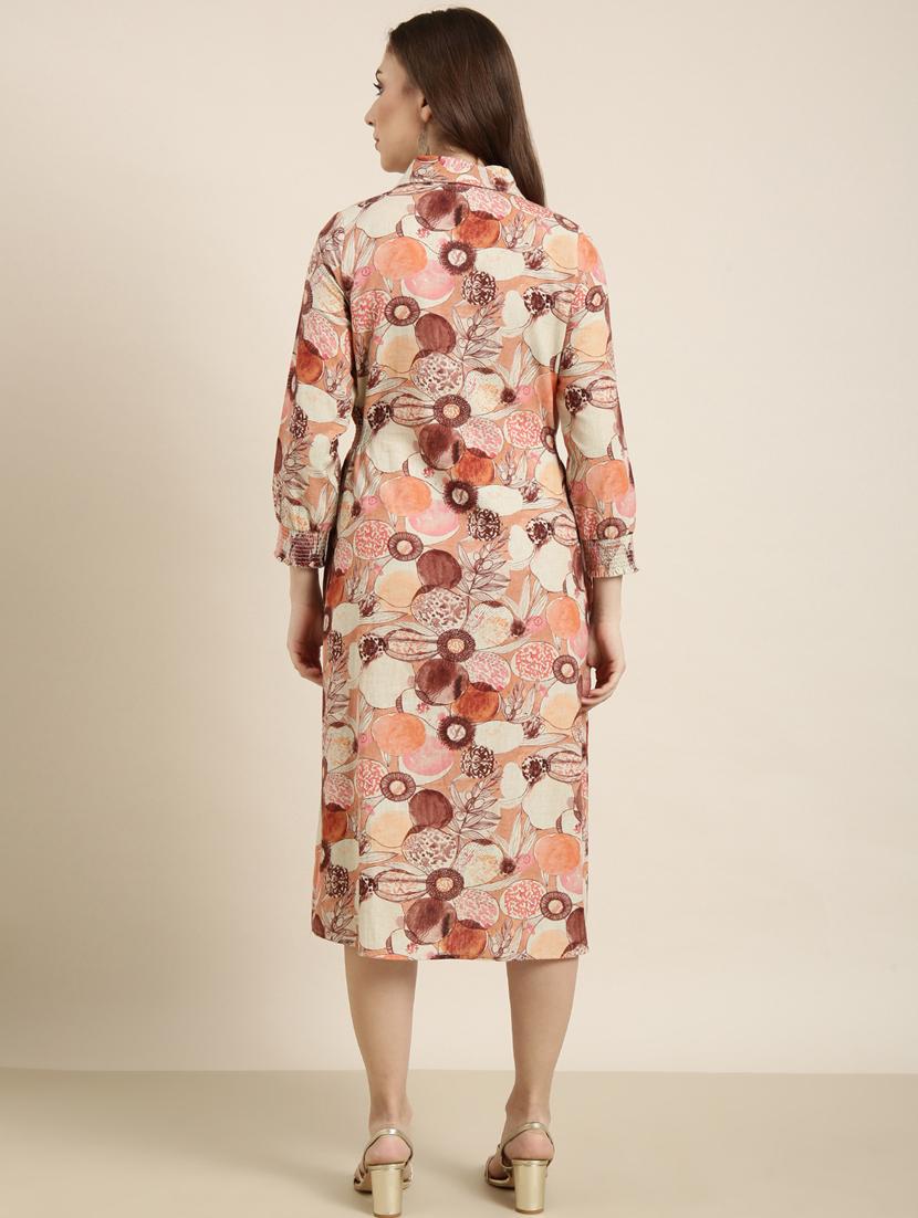 women floral print collared shirt dress - 20915780 - Standard Image - 2