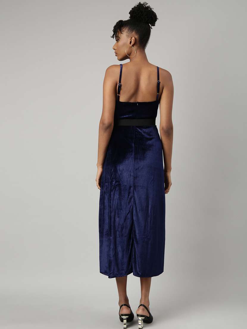 women navy blue solid a-line dress - 20915787 -  Standard Image - 2