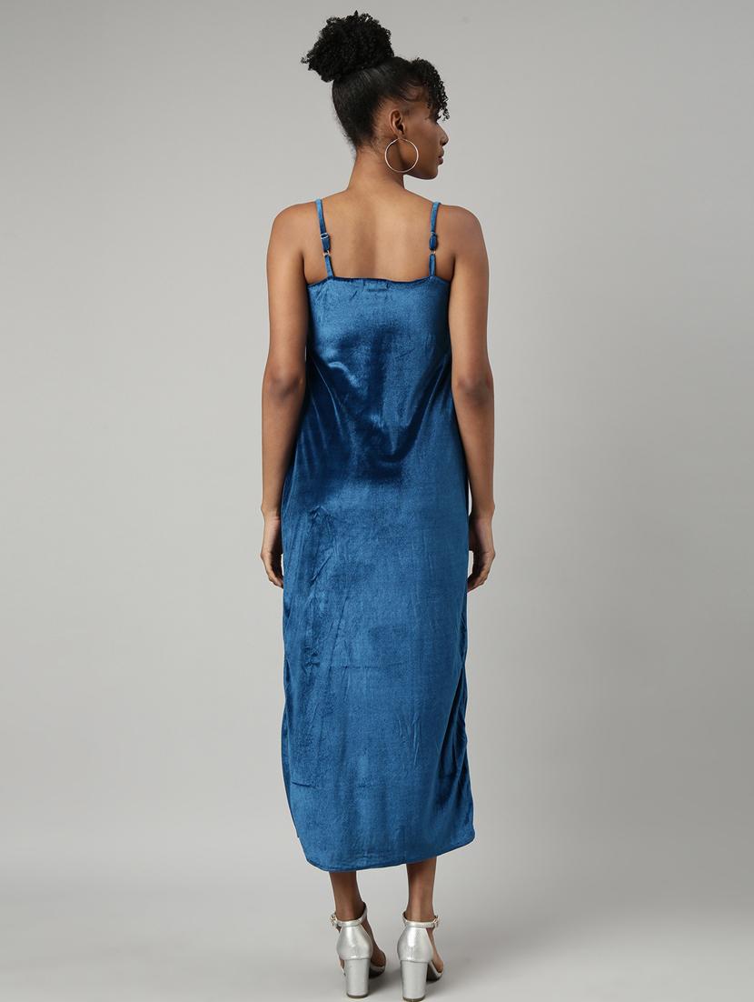 women solid shoulder strap shift dress - 20915788 - Standard Image - 2