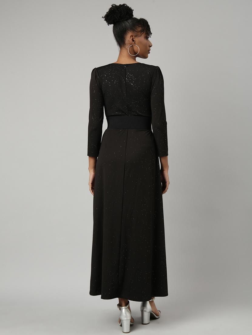 women black self-designed a-line dress - 20915791 - Standard Image - 2