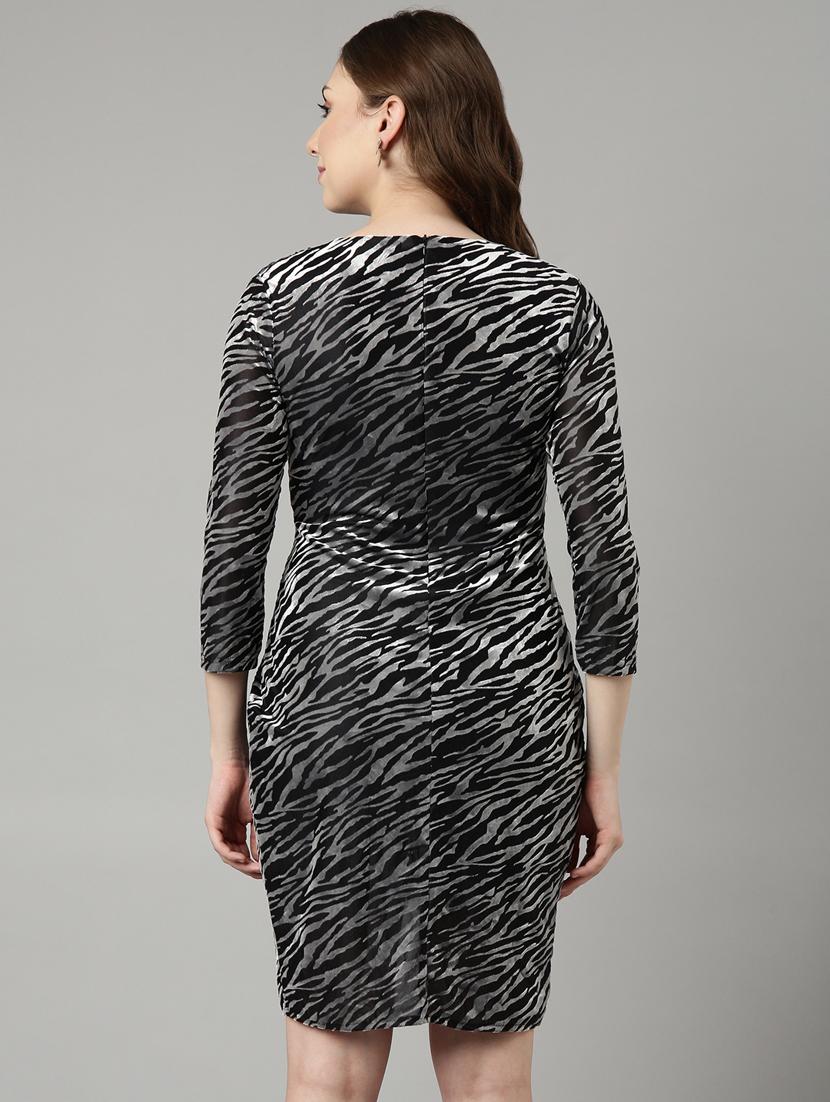 women grey animal printed bodycon dress - 20915796 - Standard Image - 2
