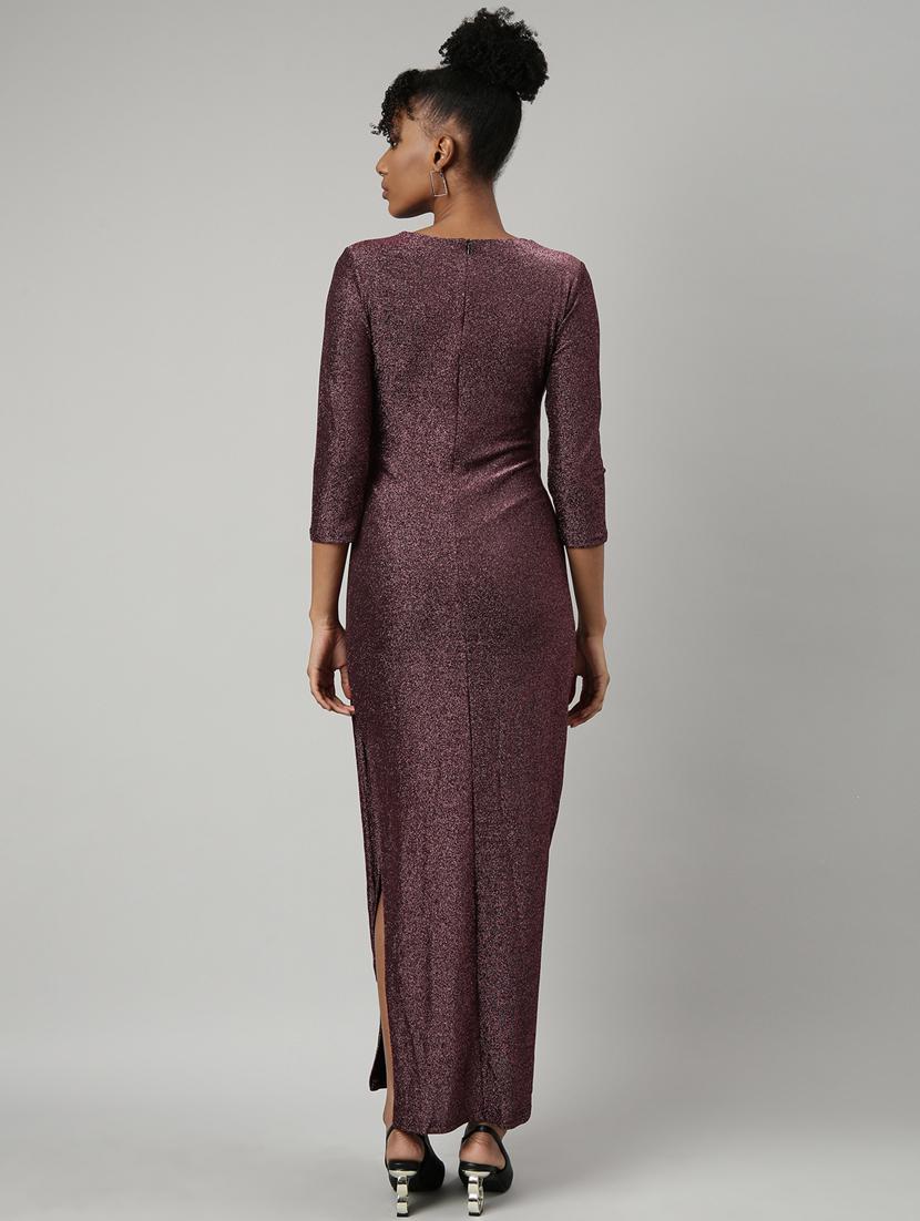 women mauve self-designed wrap dress - 20915816 - Standard Image - 2