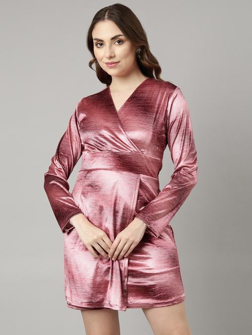 women peach solid bodycon dress - 20915830 -  Standard Image - 0