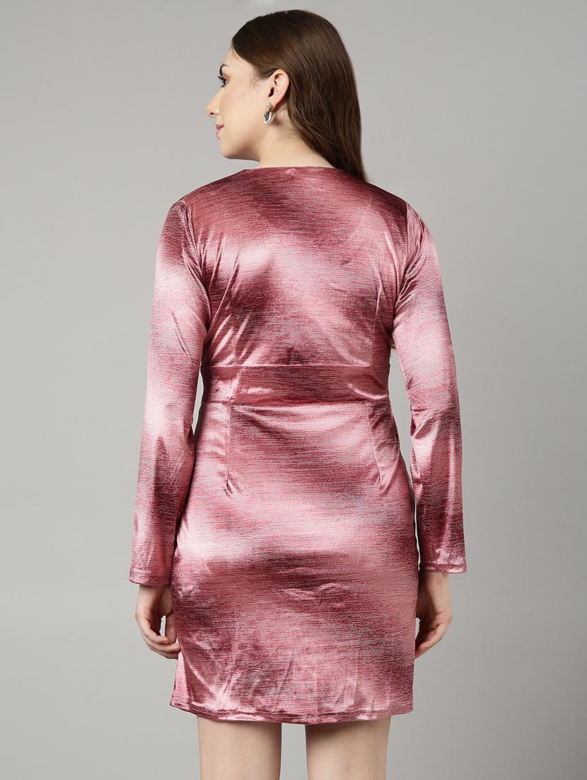 women peach solid bodycon dress - 20915830 - Standard Image - 2