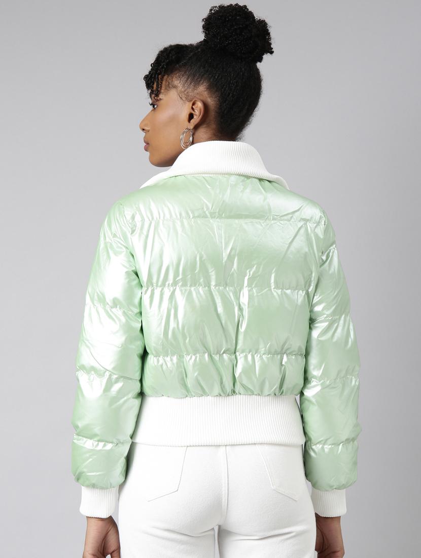 women solid long sleeve quilted jacket - 20917074 - Standard Image - 2