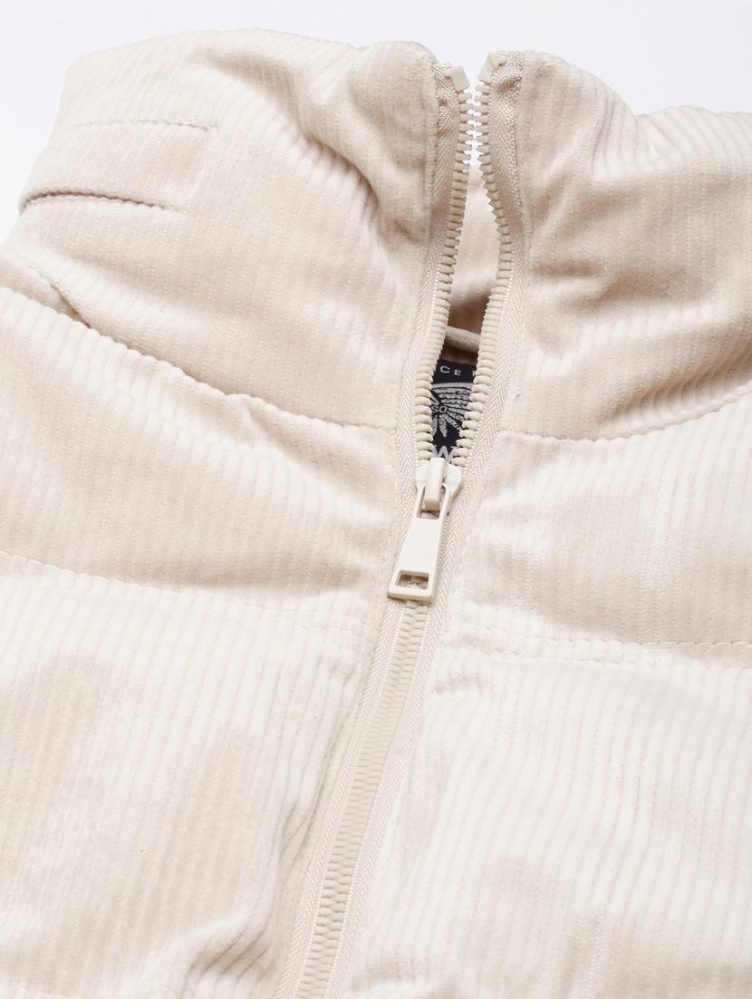 cream cotton blend puffed jacket - 20917077 - Standard Image - 7